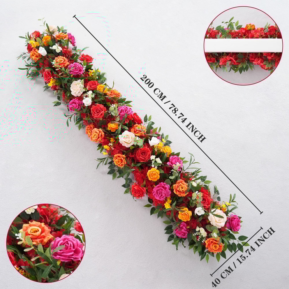 Uflower Luxury Red Rose Artificial Flowers For Wedding Table Centerpiece Floral Arrangement Party D 5