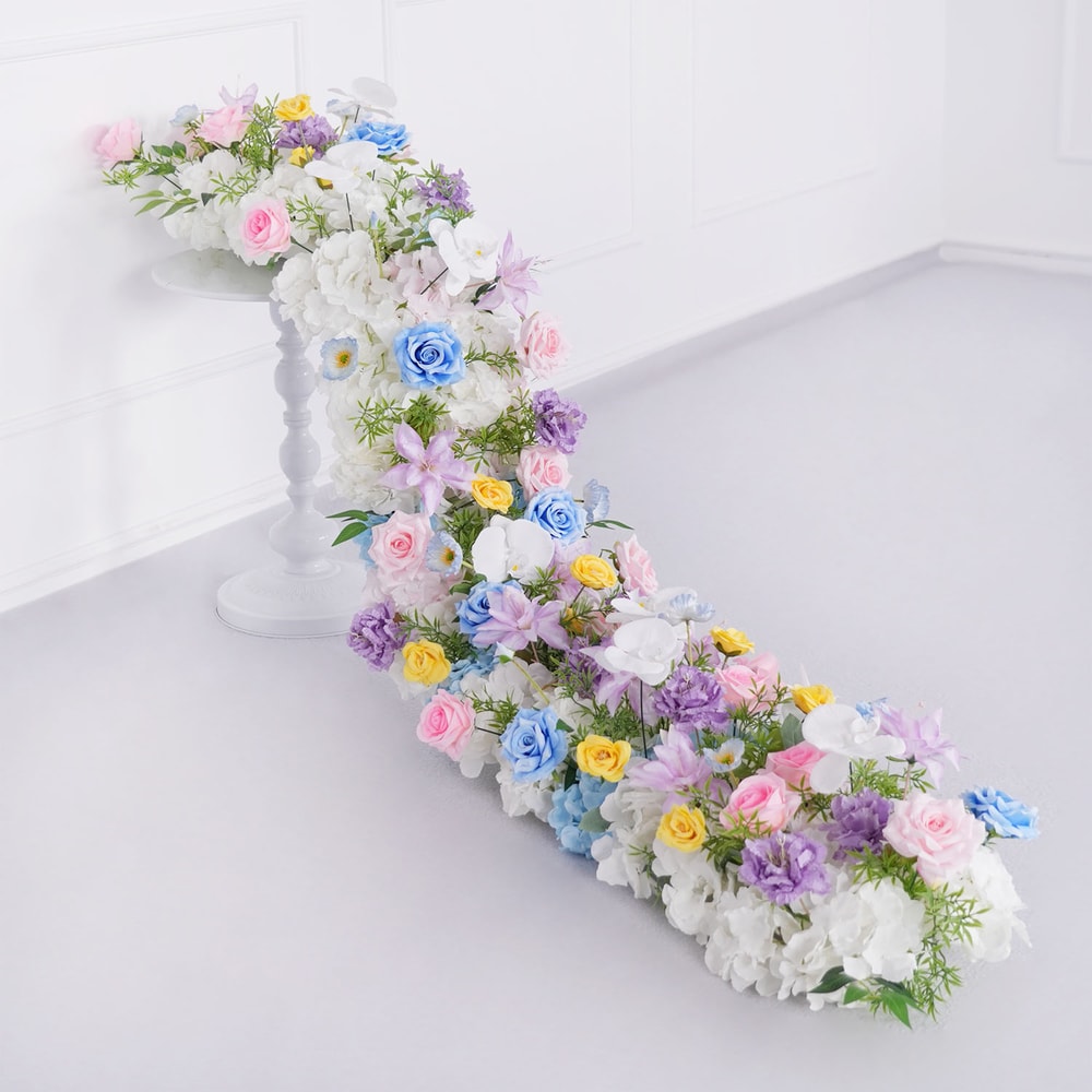 Uflower Luxury Red Rose Artificial Flowers For Wedding Table Centerpiece Floral Arrangement Party D 9