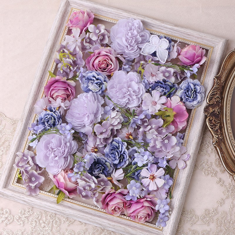 Artificial European Silk Rose Flowers for Home Room, Wedding Decoration, DIY Hair Accessory, Corsage Craft Kit, Fake