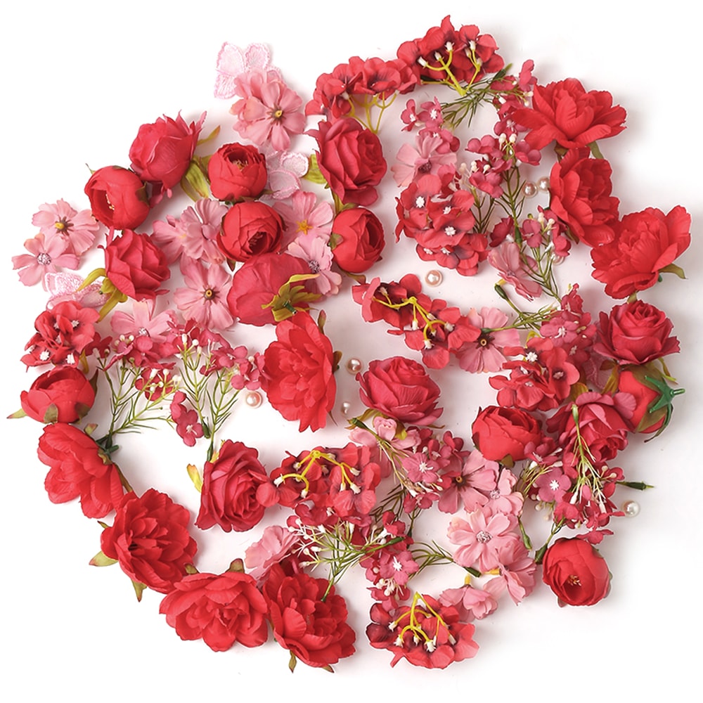 Artificial European Silk Rose Flowers for Home Room, Wedding Decoration, DIY Hair Accessory, Corsage Craft Kit, Fake