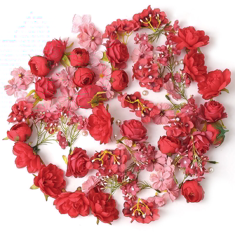 Artificial European Silk Rose Flowers for Home Room, Wedding Decoration, DIY Hair Accessory, Corsage Craft Kit, Fake