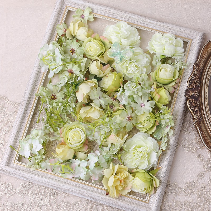 Artificial European Silk Rose Flowers for Home Room, Wedding Decoration, DIY Hair Accessory, Corsage Craft Kit, Fake