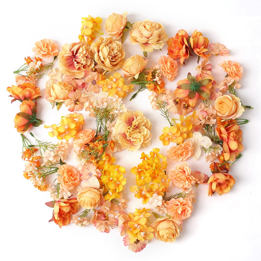 Artificial European Silk Rose Flowers for Home Room, Wedding Decoration, DIY Hair Accessory, Corsage Craft Kit, Fake