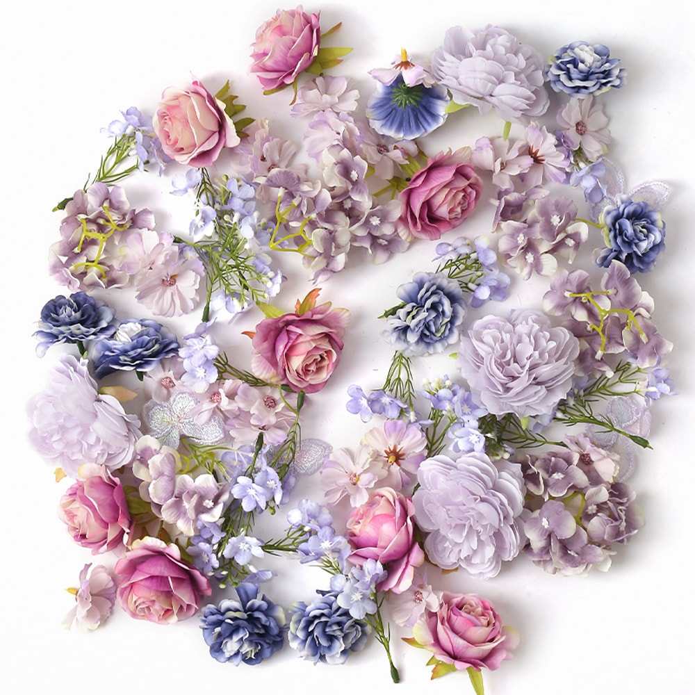 Artificial European Silk Rose Flowers for Home Room, Wedding Decoration, DIY Hair Accessory, Corsage Craft Kit, Fake