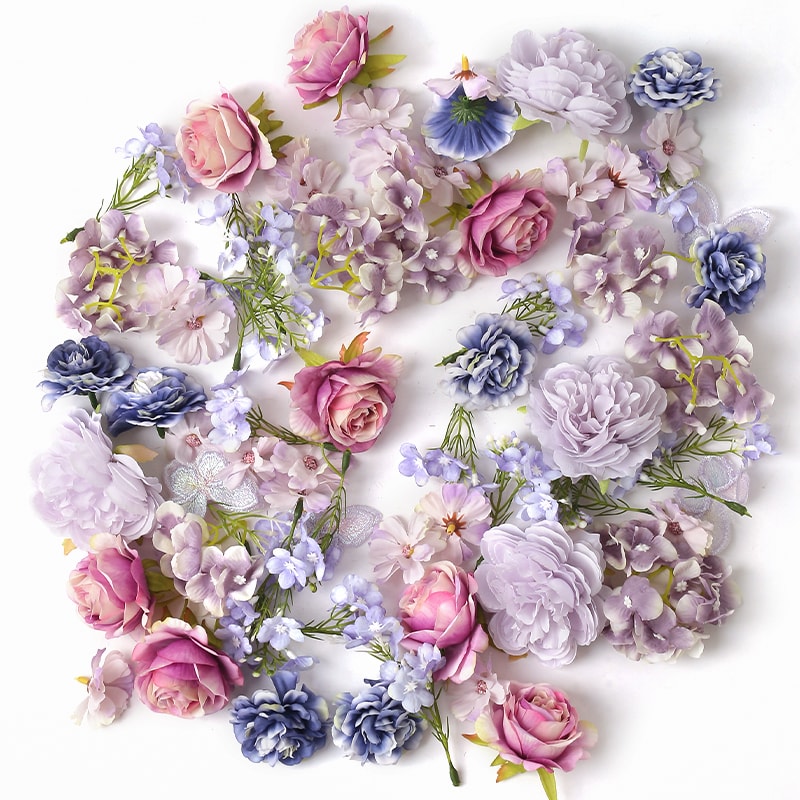 Artificial European Silk Rose Flowers for Home Room, Wedding Decoration, DIY Hair Accessory, Corsage Craft Kit, Fake