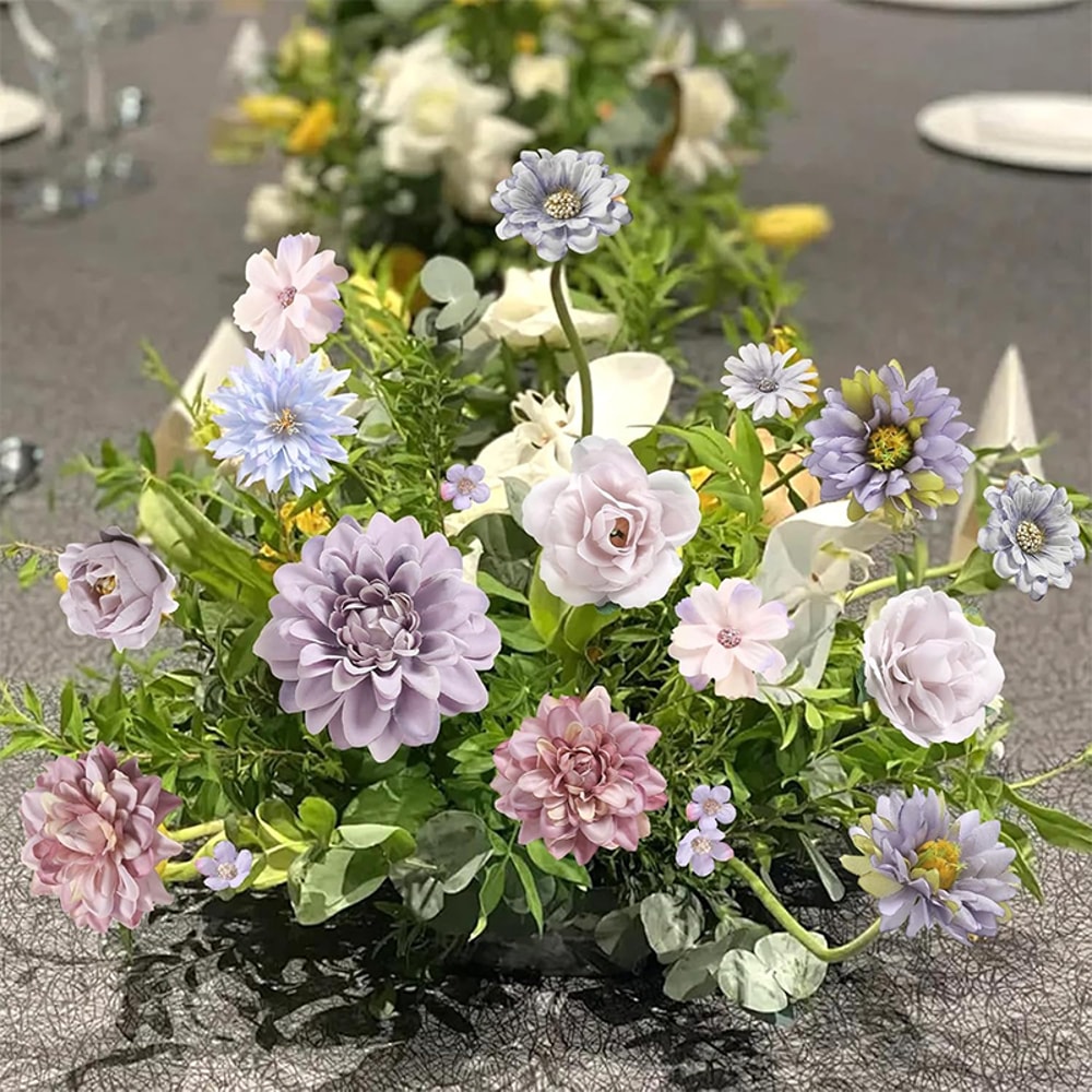 Fake Dahlia Flower Heads Artificial Wedding Decor Home Decor DIY Garland Party Gift Accessories 2