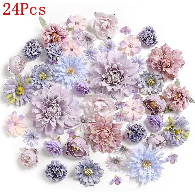 Fake Dahlia Flower Heads Artificial Wedding Decor Home Decor DIY Garland Party Gift Accessories 5