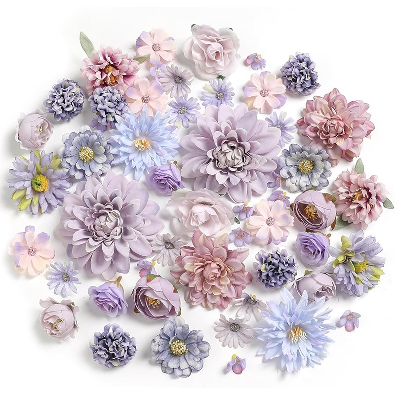 Fake Dahlia Flower Heads Artificial Wedding Decor Home Decor DIY Garland Party Gift Accessories 4