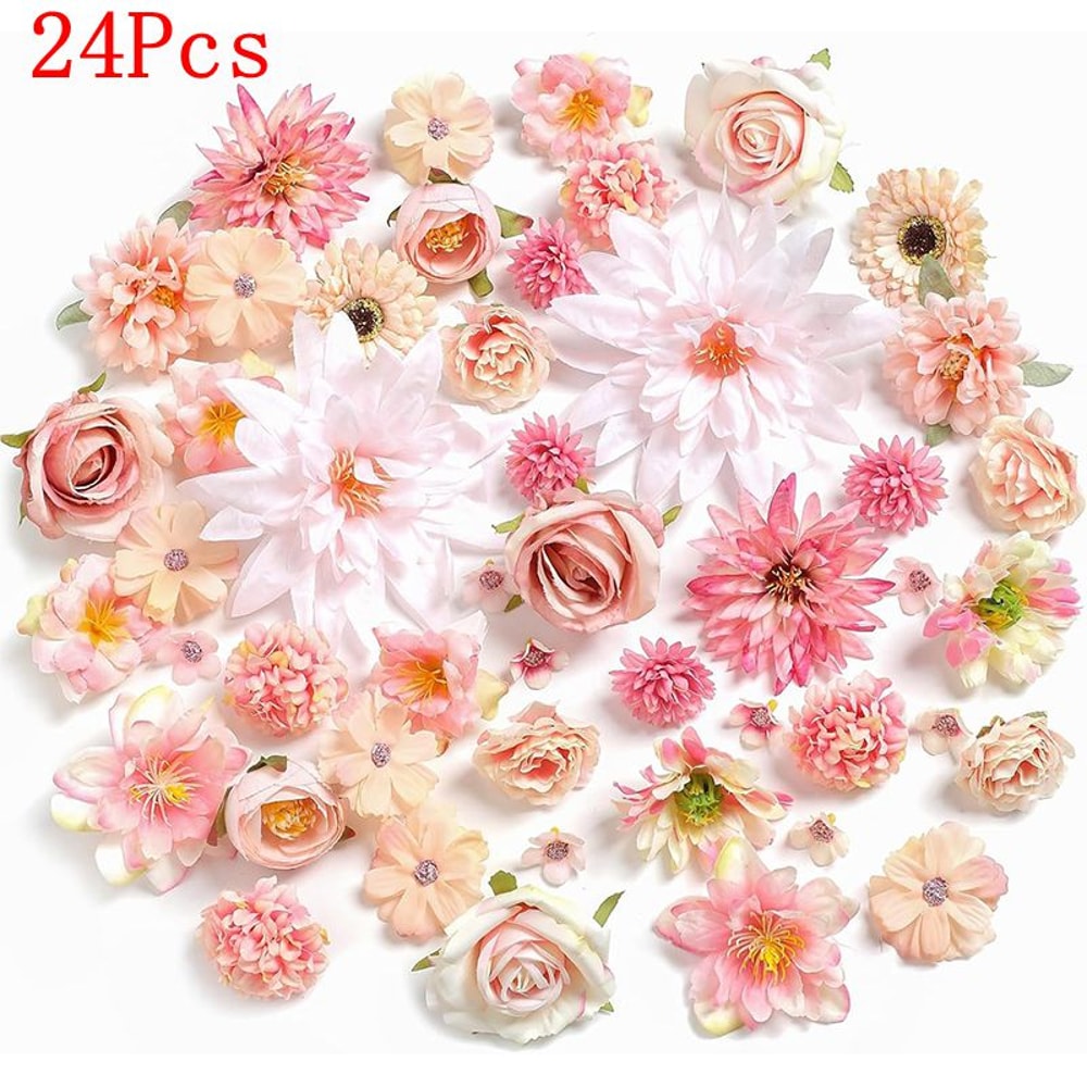 Fake Dahlia Flower Heads Artificial Wedding Decor Home Decor DIY Garland Party Gift Accessories 7