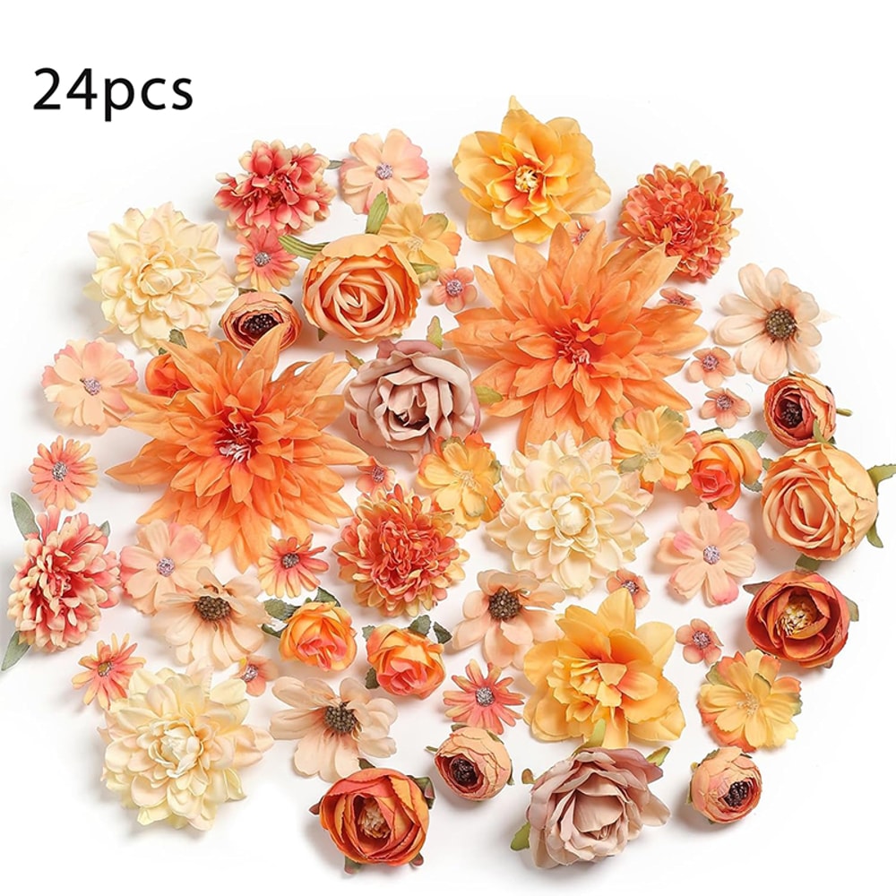 Fake Dahlia Flower Heads Artificial Wedding Decor Home Decor DIY Garland Party Gift Accessories 8