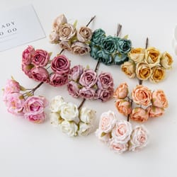 artificial flower silk tea rose wedding bouquet wreath, scrapbooking for home, valentine decoration, holiday accessories
