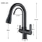 Matte Black Filtered Crane Kitchen Faucet Pull Out Spray Rotation Water Filter Tap Three Ways Sink 5