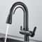 Matte Black Filtered Crane Kitchen Faucet Pull Out Spray Rotation Water Filter Tap Three Ways Sink 2