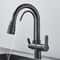 Matte Black Filtered Crane Kitchen Faucet Pull Out Spray Rotation Water Filter Tap Three Ways Sink 3