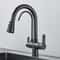 Matte Black Filtered Crane Kitchen Faucet Pull Out Spray Rotation Water Filter Tap Three Ways Sink 0
