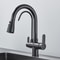 Matte Black Filtered Crane Kitchen Faucet Pull Out Spray Rotation Water Filter Tap Three Ways Sink 0