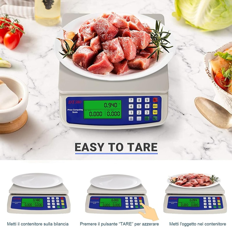 LCD Digital Scale, Rechargeable Kitchen Weighing Platform Food Scale, Electronic Scale for Accurate Measurements