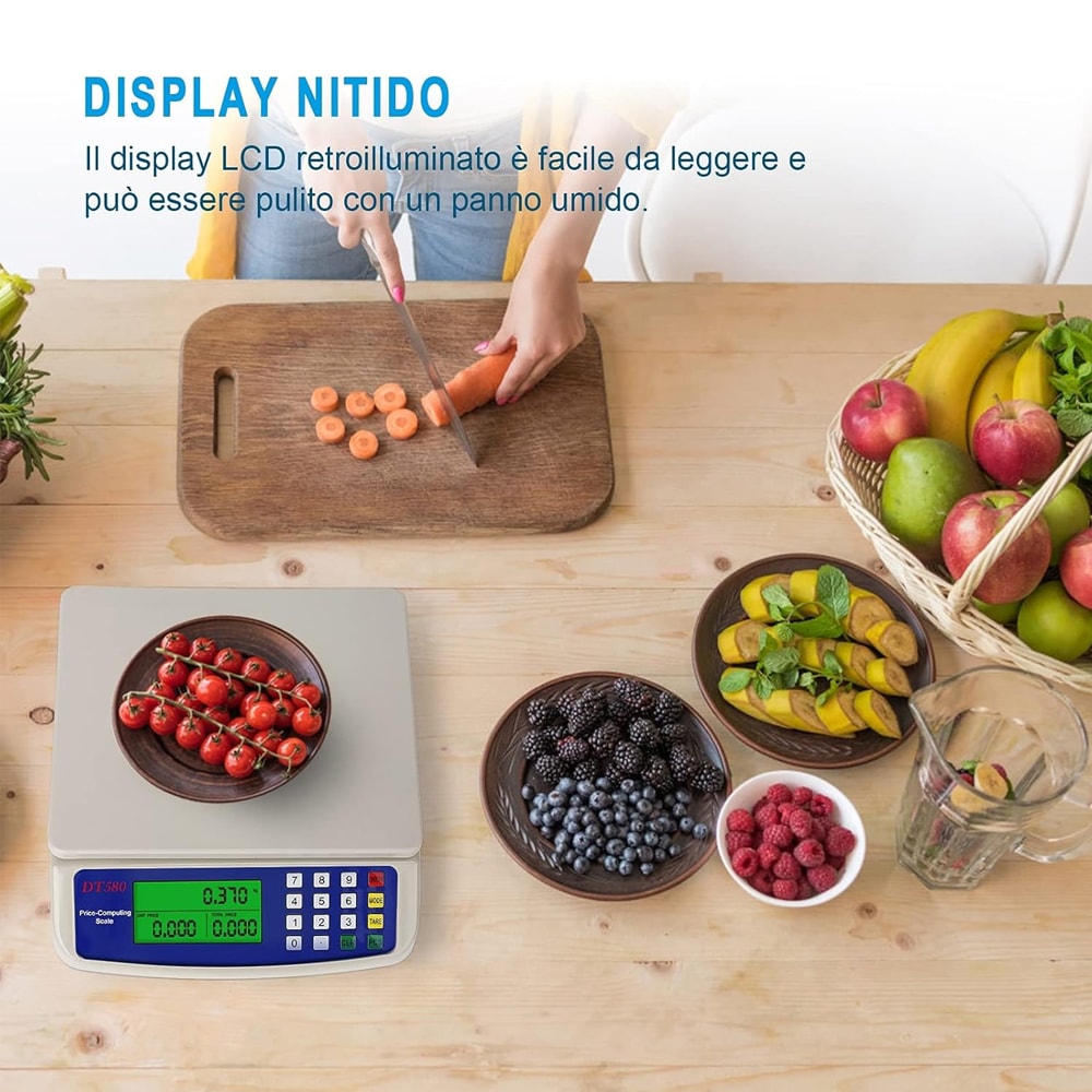 LCD Digital Scale, Rechargeable Kitchen Weighing Platform Food Scale, Electronic Scale for Accurate Measurements