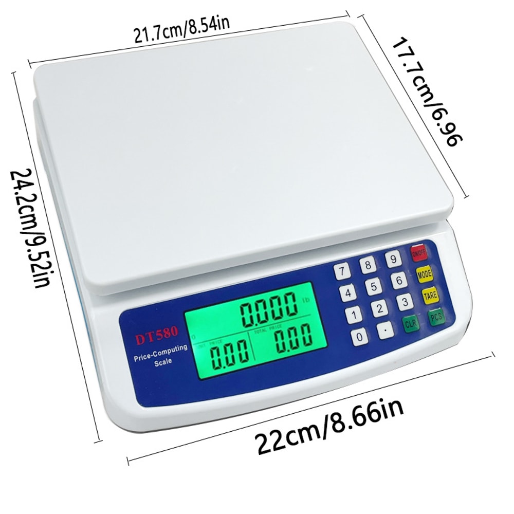 LCD Digital Scale, Rechargeable Kitchen Weighing Platform Food Scale, Electronic Scale for Accurate Measurements