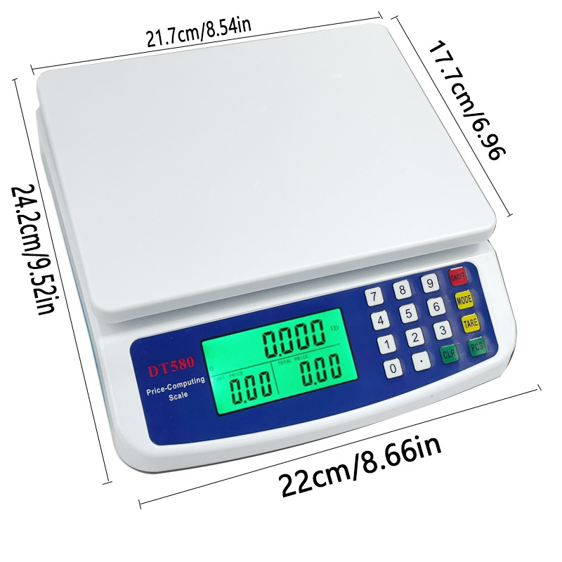 LCD Digital Scale, Rechargeable Kitchen Weighing Platform Food Scale, Electronic Scale for Accurate Measurements
