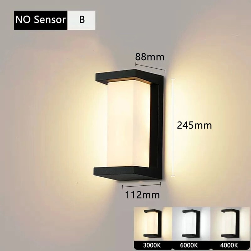 Waterproof IP65 Motion Sensor LED Outdoor Wall Light Porch Balcony Garden Lamp Outdoor Lighting 2