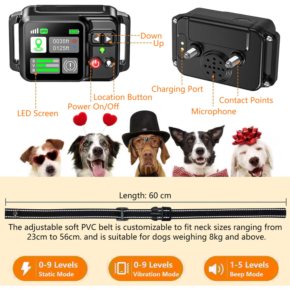 GPS Wireless Dog Fencing System Electric Pet Containment With Satellite Technology 5