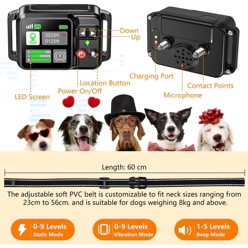 GPS Wireless Dog Fencing System Electric Pet Containment With Satellite Technology 5