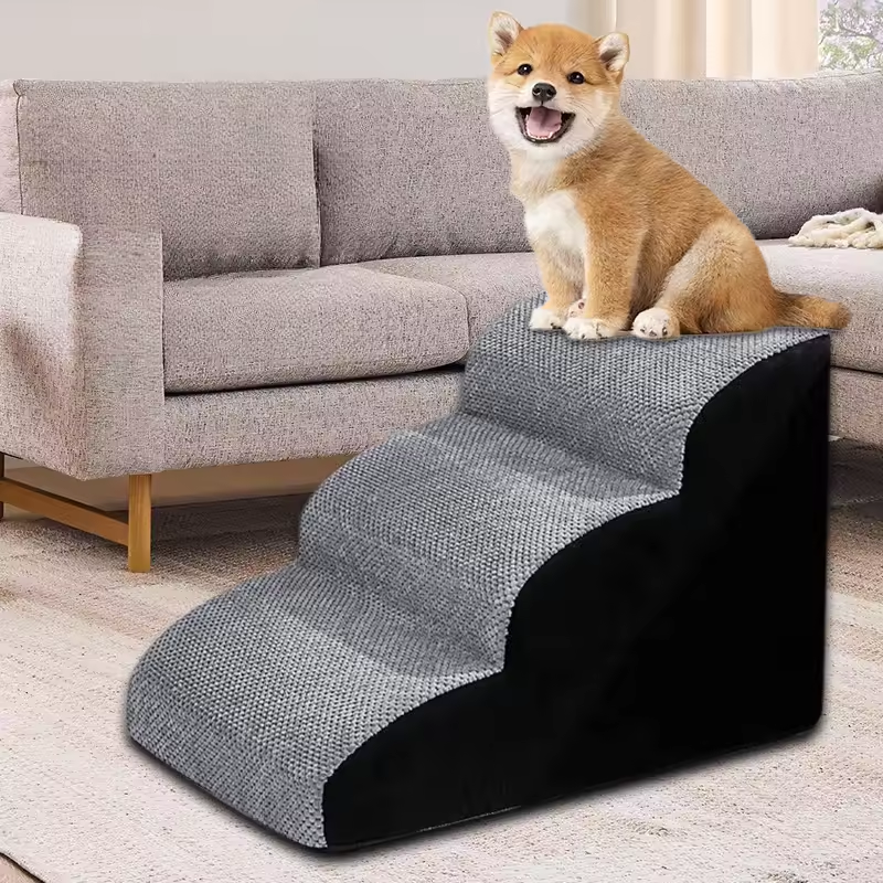 Washable Non Slip Memory Foam Dog Ramp Pet Stairs For Easy Access 1