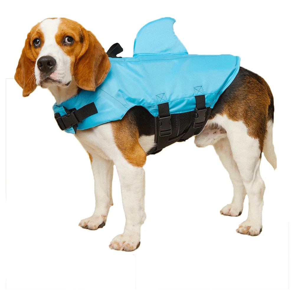 Shark Fin Dog Life Jacket For Small Dogs Enhanced Buoyancy Adjustable Safety Vest For Swimming Boat 1
