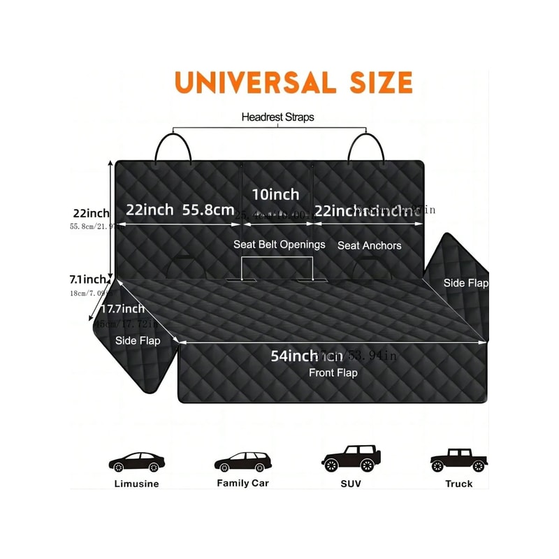 Waterproof Dog Car Seat Cover with Armrest Protector Pet Travel Carrier for Dogs