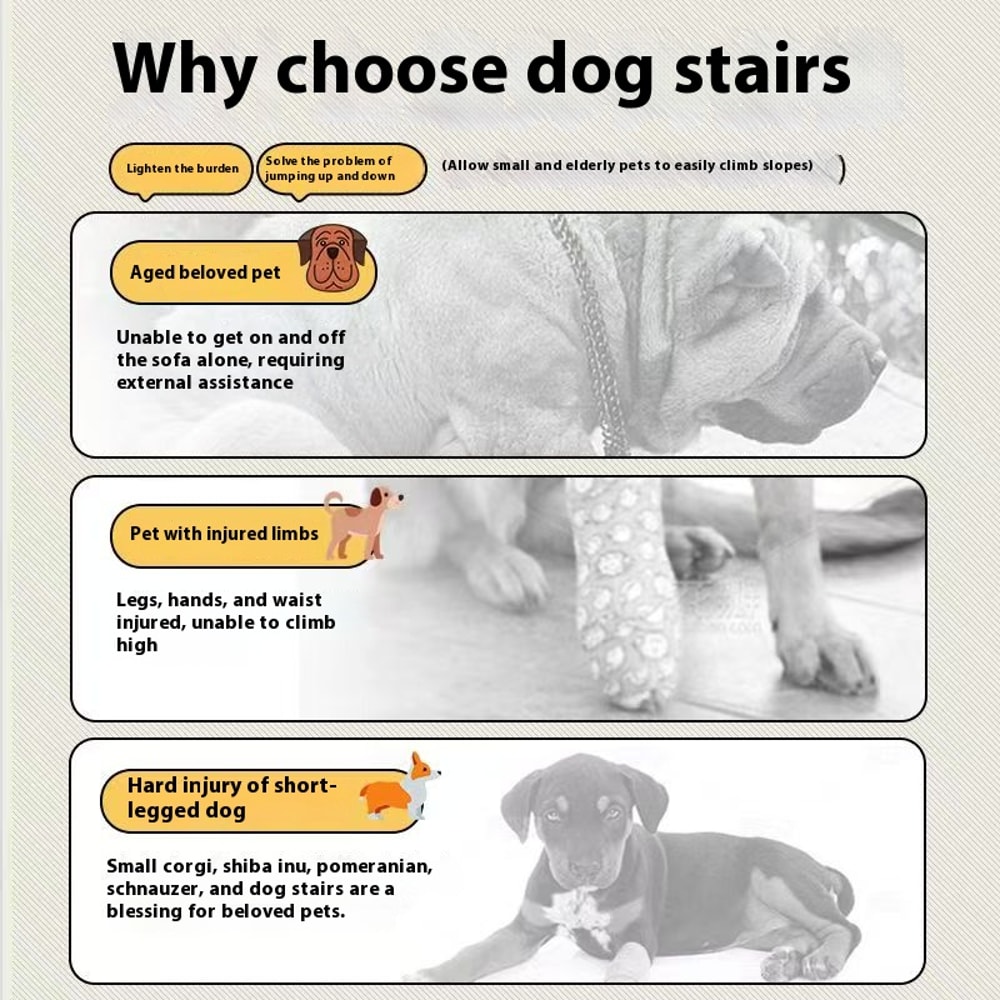 Bone Shaped Dog Stairs For Elderly Pets Ramp For Joint Protection 5