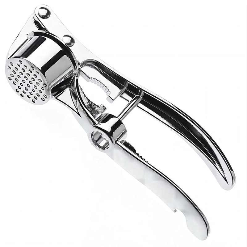 Stainless Steel Manual Garlic Press Multifunctional Ginger Grinder Effortless Kitchen Tool 0