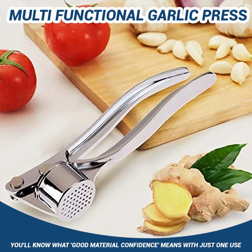 Stainless Steel Manual Garlic Press Multifunctional Ginger Grinder Effortless Kitchen Tool 1