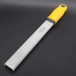 stainless steel cheese grater and lemon zester cutter with non slip handle and cover