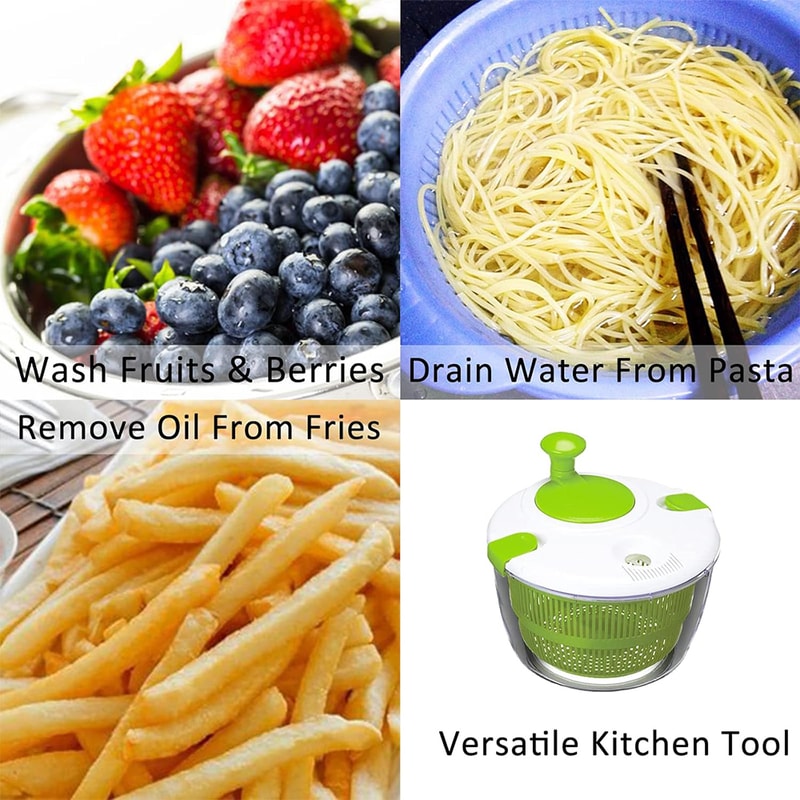 Salad Spinner Vegetable Washer And Dryer With Colander Bowl Multi Use Food Strainer 5
