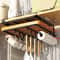 Kitchen Hanging Organizer Rack Multifunctional Shelf With Hooks For Paper Towels Cutting Boards Pot 3