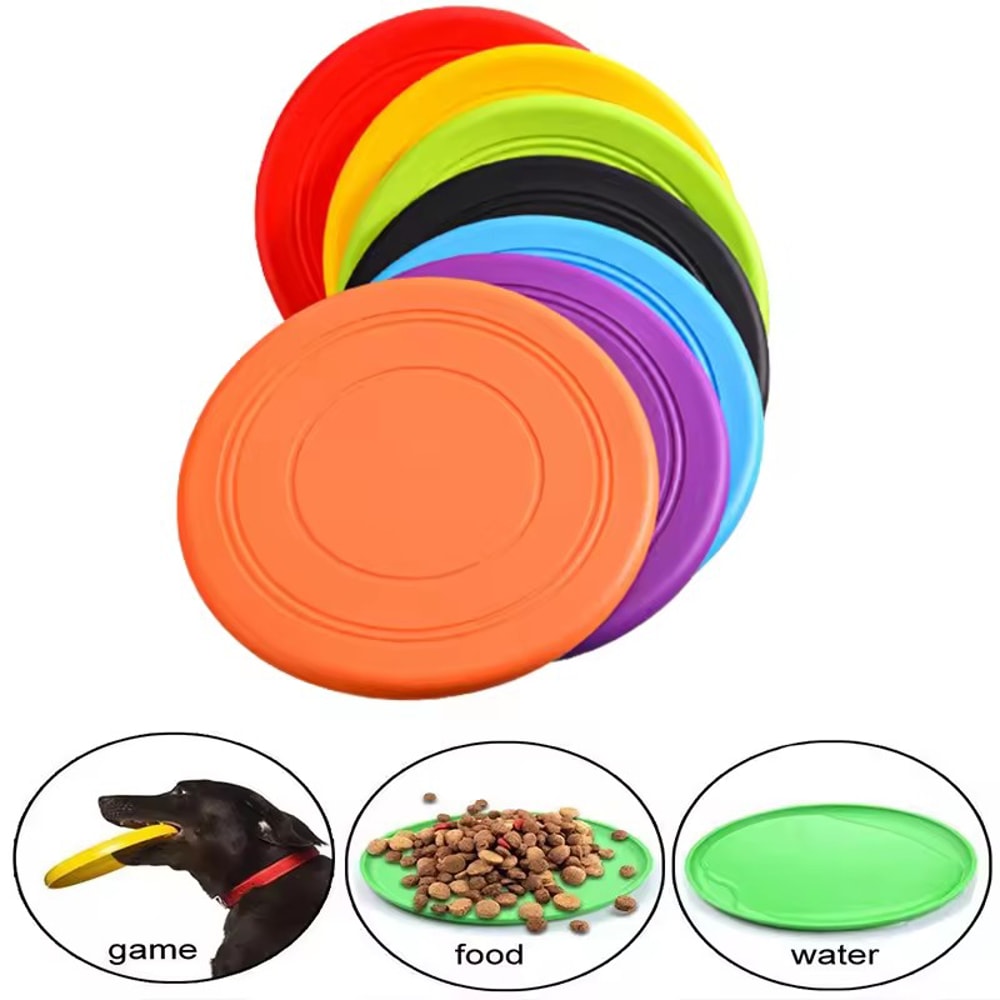 Durable Pet Frisbee Toy For Dogs Tear Resistant Rubber Flying Disc For Training And Fetch 2