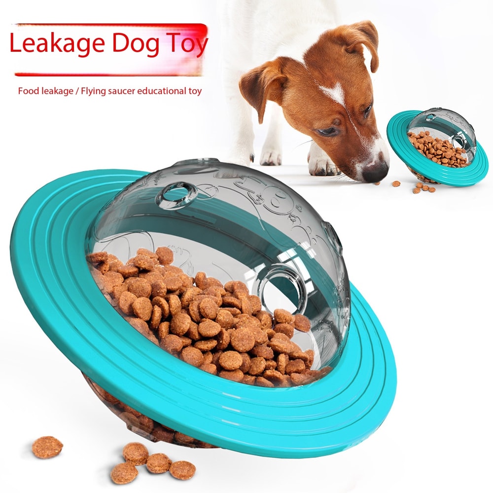 Durable Chewable Dog Frisbee Food Dispenser Flying Disc Toy Interactive Play Training Aid 1