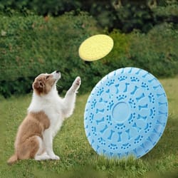 durable flying disc for dogs chew proof interactive frisbee for aggressive chewers, fetch & training toy