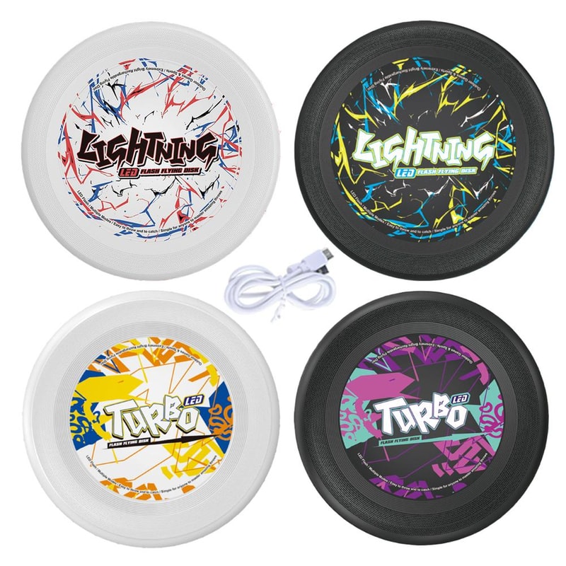 Glowing Hand Thrown Frisbee Interactive Night Light Toy For Kids And Parents Outdoor Lawn Game 5