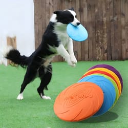 soft silicone dog flying disc fetch toy for training and outdoor play