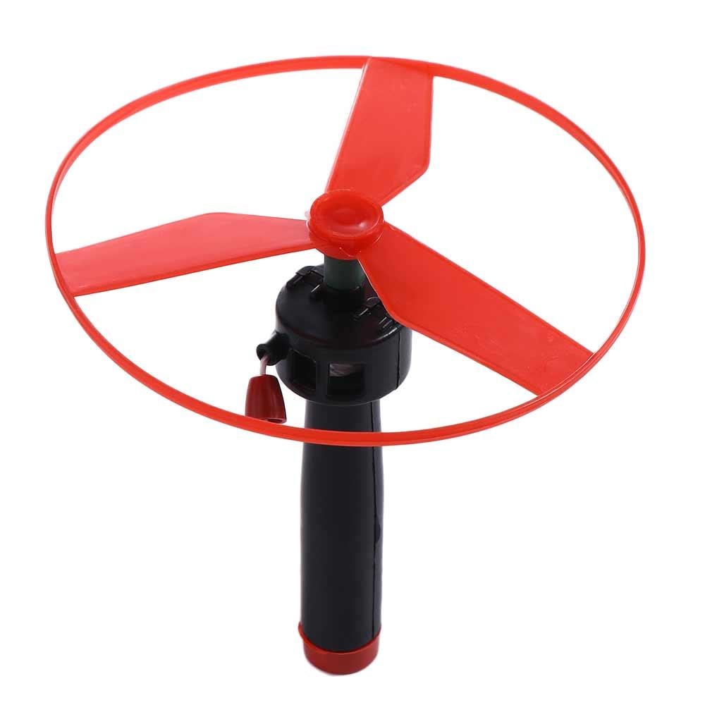 Pull String Flying Helicopter Toy for Kids Colorful Outdoor Fun Flying Disc Propeller Spin Top