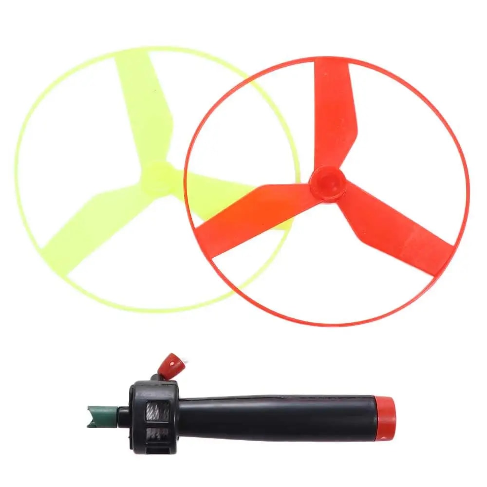 Pull String Flying Helicopter Toy for Kids Colorful Outdoor Fun Flying Disc Propeller Spin Top