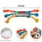 Rainbow Twist Dog Chew Toy with Squeaker and Rope Dental Design