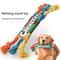 Rainbow Twist Dog Chew Toy with Squeaker and Rope Dental Design