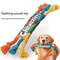 Rainbow Twist Dog Chew Toy with Squeaker and Rope Dental Design