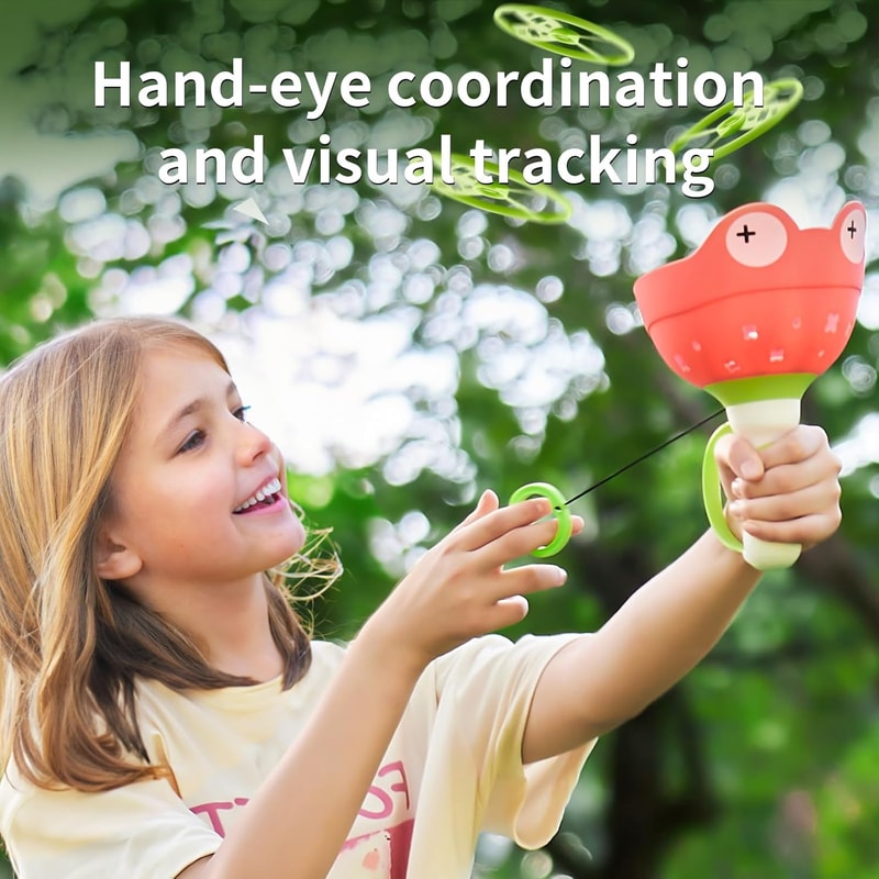 Jump & Catch Flying Saucer Launcher Toy for Kids Outdoor Backyard Play