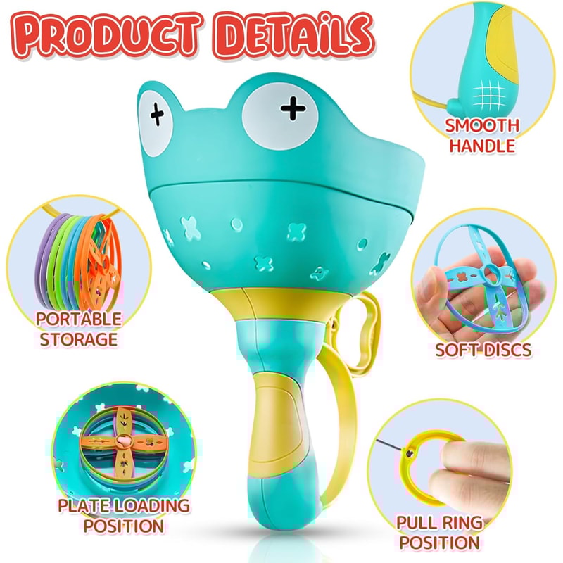 Jump & Catch Flying Saucer Launcher Toy for Kids Outdoor Backyard Play