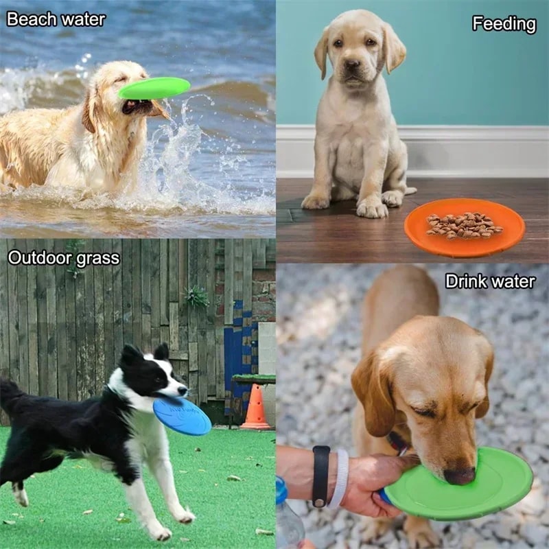 Soft Silicone Dog Flying Disc For Fetch Training And Interactive Play 3