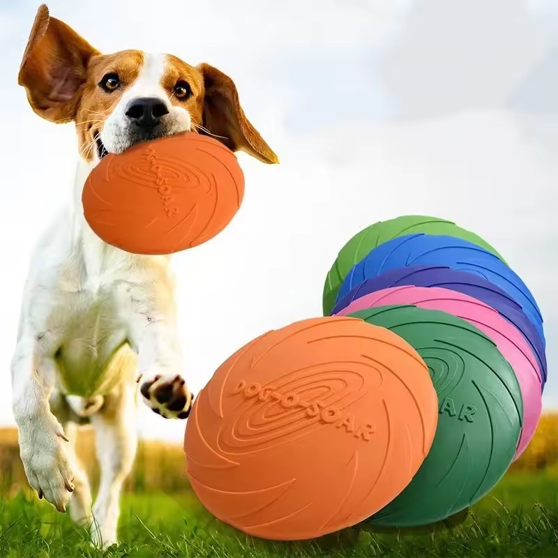 Soft Silicone Dog Flying Disc Fetch Toy For Puppy Training 0